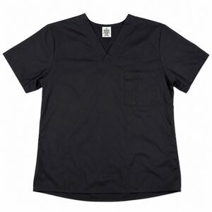 Harriton Black Scrub Top Unisex Medium V Neck Medical Nurse Work Uniform